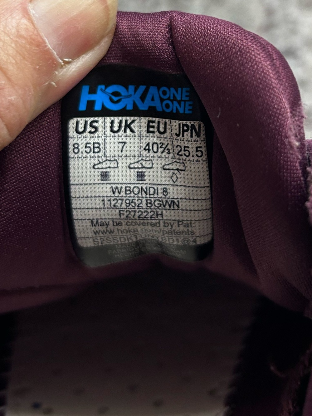 Hoka One One Bondi  8 Purple and Pink Women's Running Shoes size 8.5 - Picture 10 of 10